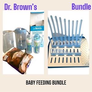 Baby feeding bundle Dr Brown’s bundle Baby bottles, formula mixer, drying rack